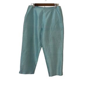 Allison Taylor Blue and White Check Silk Capris. Size 8. Great Condition!!